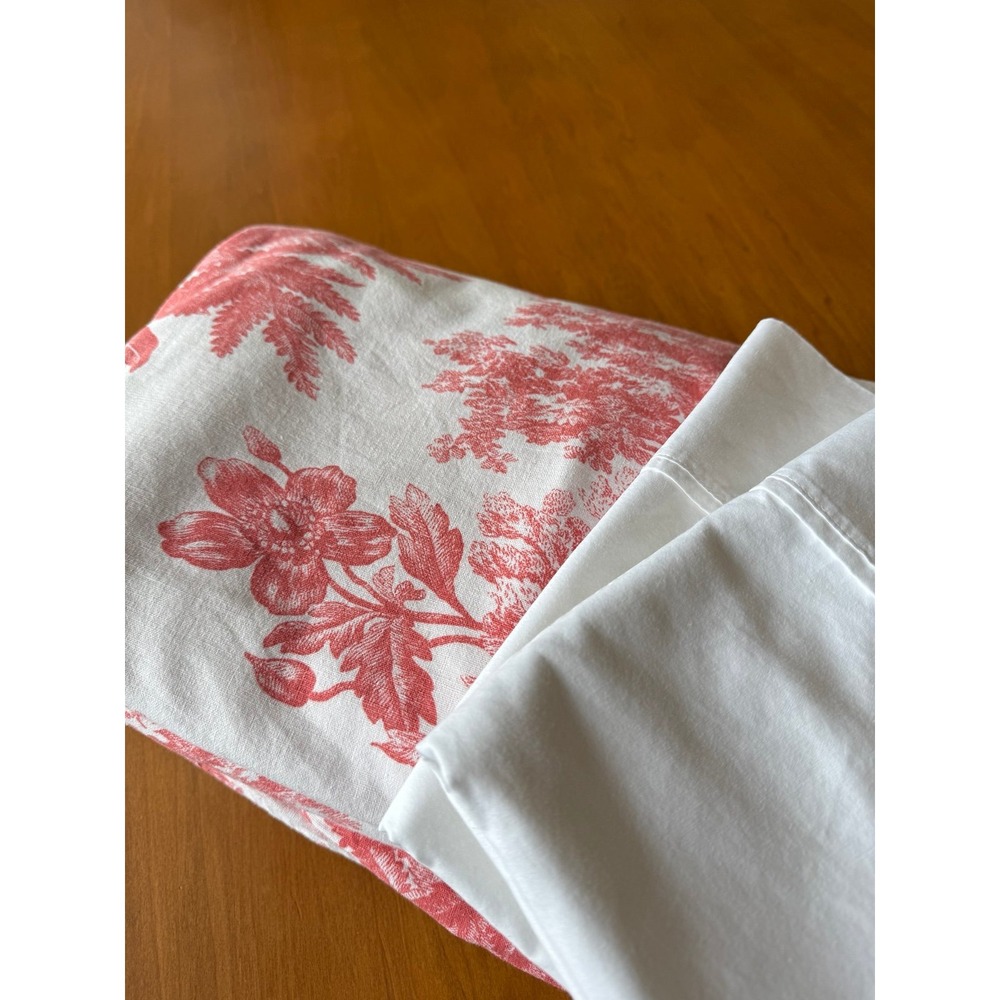 Pottery Barn Matine Toile king duvet cotton linen blend